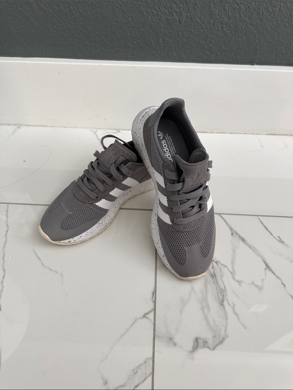adidas Gray and White Youth Sneakers - Mesh Athletic Shoes